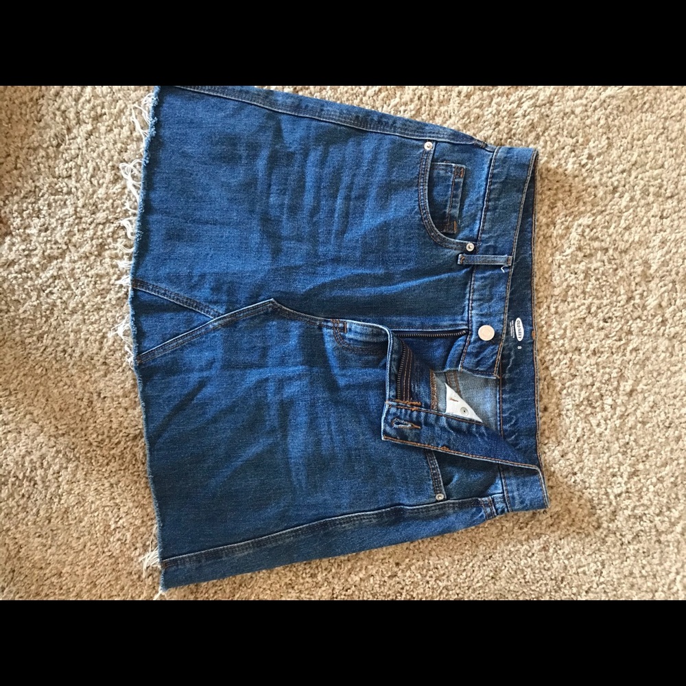 Fringed Jean Skirt